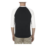 1334 ALSTYLE Classic Raglan Three-Quarter Sleeve T-Shirt Black/ White