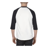 1334 ALSTYLE Classic Raglan Three-Quarter Sleeve T-Shirt White/ Black
