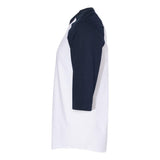 1334 ALSTYLE Classic Raglan Three-Quarter Sleeve T-Shirt White/ Navy