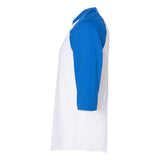 1334 ALSTYLE Classic Raglan Three-Quarter Sleeve T-Shirt White/ Royal