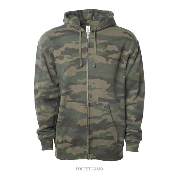 SS4500Z Independent Trading Co. Midweight Full-Zip Hooded Sweatshirt Forest Camo