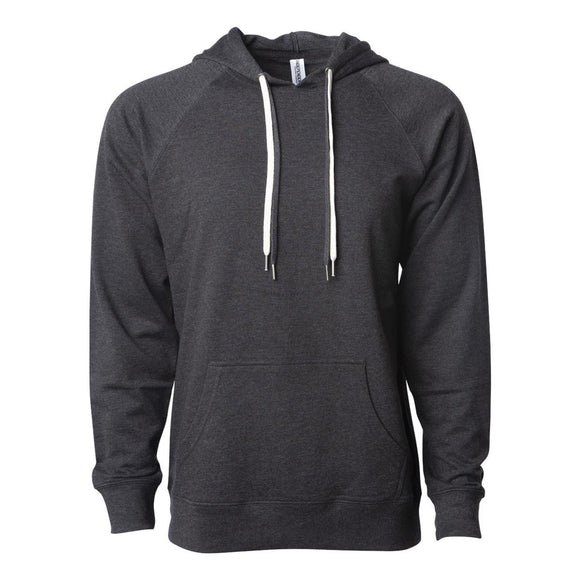 SS1000 Independent Trading Co. Icon Lightweight Loopback Terry Hooded Sweatshirt Charcoal Heather