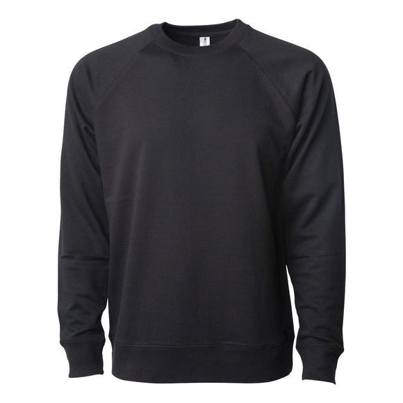 SS1000C Independent Trading Co. Icon Lightweight Loopback Terry Crewneck Sweatshirt Black