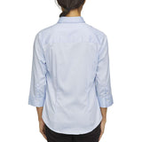 18CV304 Van Heusen Women's Three-Quarter Sleeve Twill Shirt English Blue