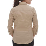18CV527 Van Heusen Women's Three-Quarter Sleeve Baby Twill Dress Shirt Sand