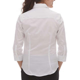 18CV527 Van Heusen Women's Three-Quarter Sleeve Baby Twill Dress Shirt White