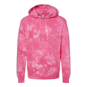 PRM4500TD Independent Trading Co. Midweight Tie-Dyed Hooded Sweatshirt Tie Dye Pink