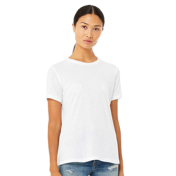 6400CVC BELLA + CANVAS Women’s Relaxed Fit Heather CVC Tee Solid White Blend