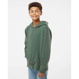 PRM1500Y Independent Trading Co. Youth Midweight Pigment-Dyed Hooded Sweatshirt Pigment Alpine Green
