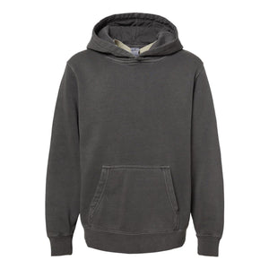 PRM1500Y Independent Trading Co. Youth Midweight Pigment-Dyed Hooded Sweatshirt Pigment Black