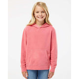 PRM1500Y Independent Trading Co. Youth Midweight Pigment-Dyed Hooded Sweatshirt Pigment Pink