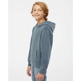 PRM1500Y Independent Trading Co. Youth Midweight Pigment-Dyed Hooded Sweatshirt Pigment Slate Blue